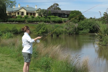 Fly Casting Lessons at Josef Chromy Winery